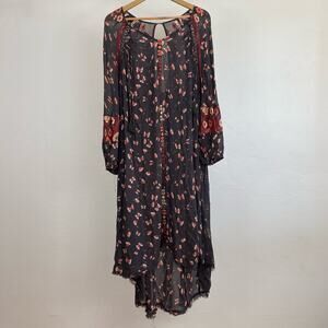 Free People Viceroy Printed Maxi Dress - Black Combo - Size XS